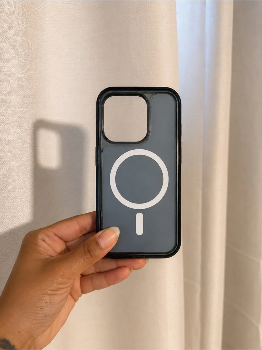 MagSafe-Compatible Slim Black & Gray Phone Case